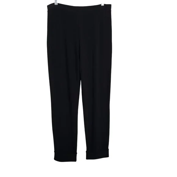 Sympli Women 10 Pants Pull On Straight Stretch Fabric Relaxed Fit Cuffed Pockets - Picture 2 of 11